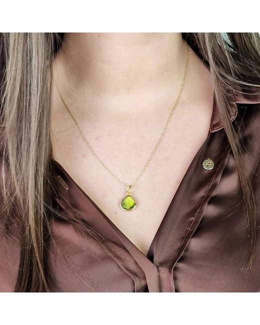 Harfi Yellow Vermeil Peridot August Birthstone Shiny Glow Necklace