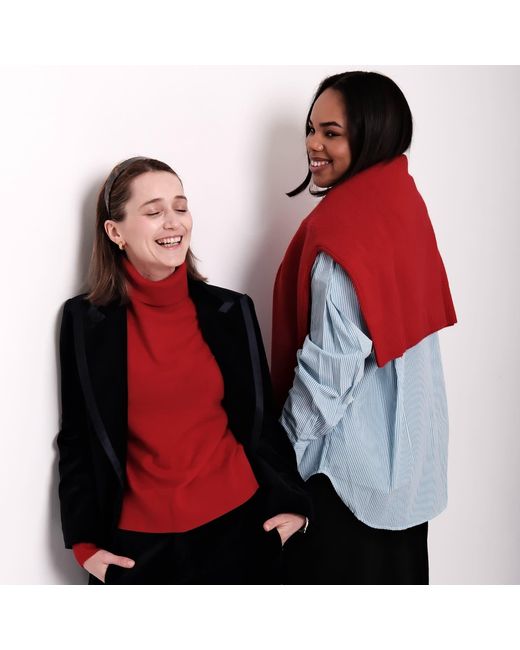 Porridge Knitwear Red Cashmere Anne Poloneck