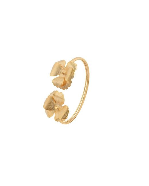Meraki by Rashmi Bajaj Metallic Petite Buttercup Plated Cuff Bracelet