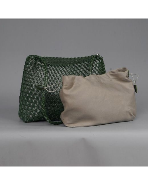 Rimini Green Hand Weaving Shoulder Bag 'Suzy'