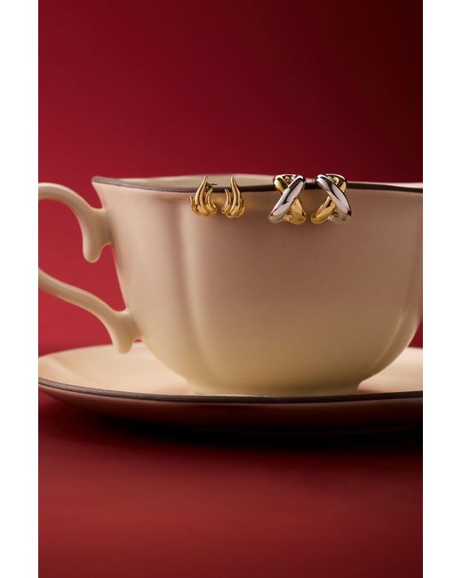 Vanhi Metallic Flame Stud Earrings