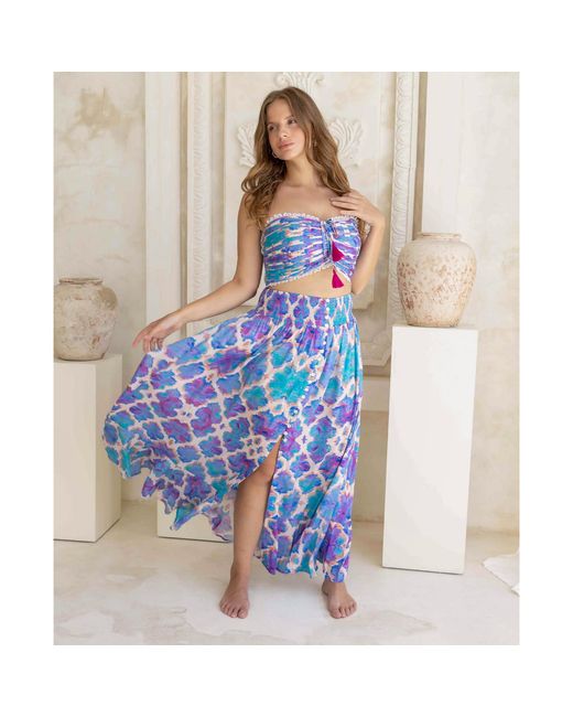 Sophia Alexia Blue Orchid Paradise Fiji Skirt