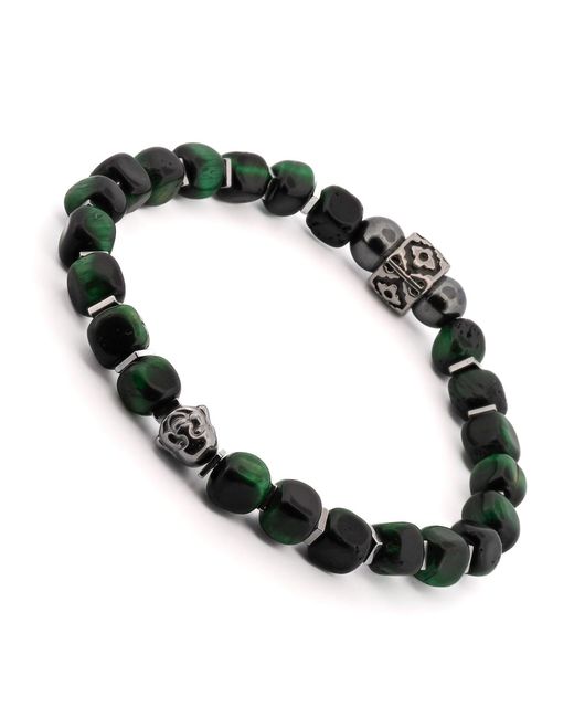 Ebru Jewelry Black Tiger's Eye Buddha Bracelet for men