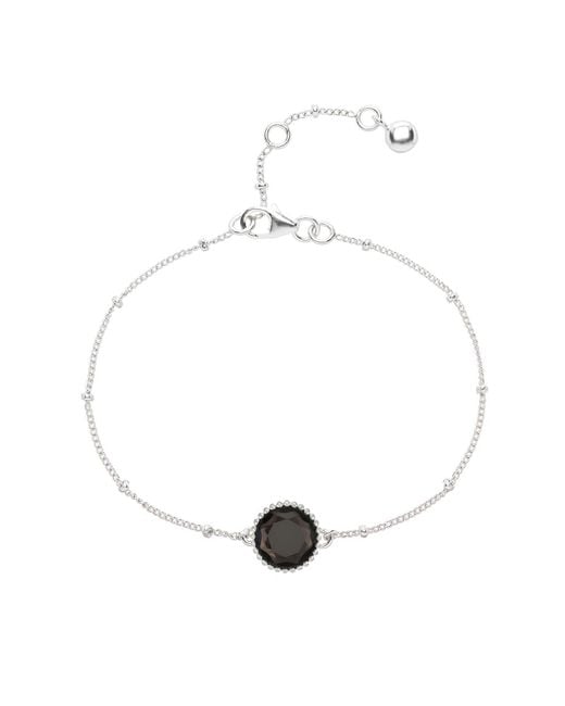 Auree Jewellery Metallic Barcelona Silver November Birthstone Bracelet Smokey Quartz