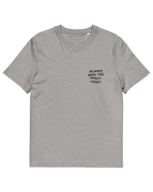 Anchor and Crew Gray Heather Small Print Annotations Organic Cotton T-Shirt