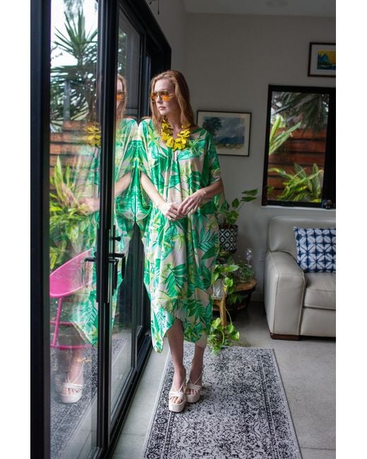 Jennafer Grace Green Canopy Nude Caftan