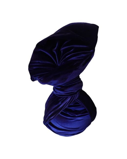 Romer Millinery Blue Twisturban Turban Cobalt Velvet