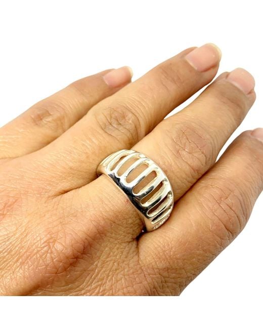 Tg-Jewellery by Tamara Gervasio Metallic Egg Shape Grill Band Ring