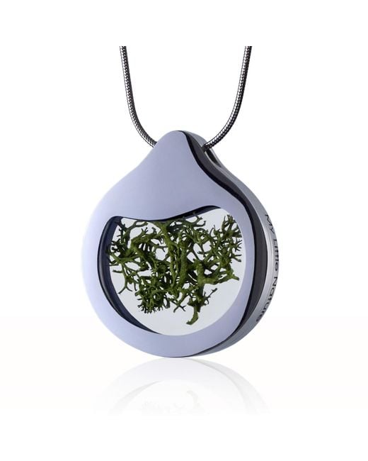 My Little Nature Metallic Necklace With Natural Moss
