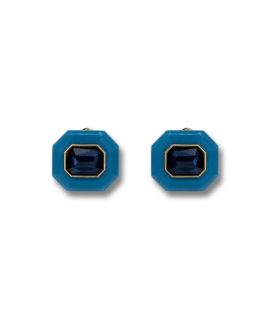 Michael Nash Jewelry Blue Lena Sapphire Resin Octagon Earrings