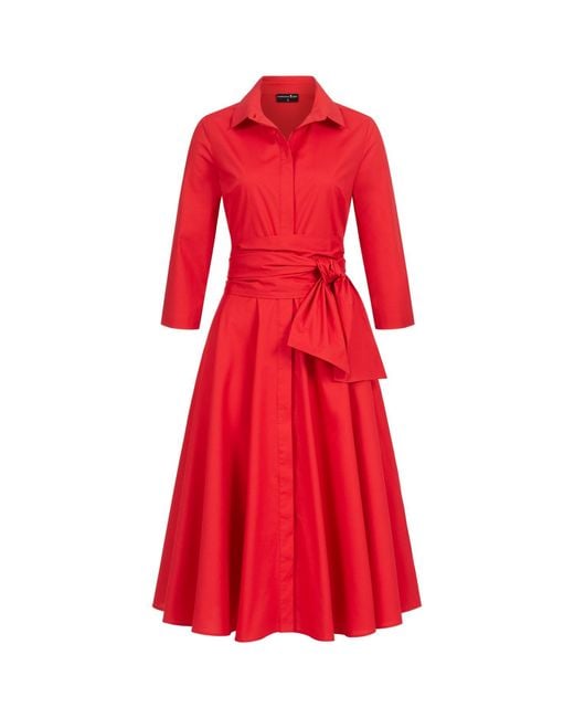 Marianna Déri Red Shirtdress With Tie Belt