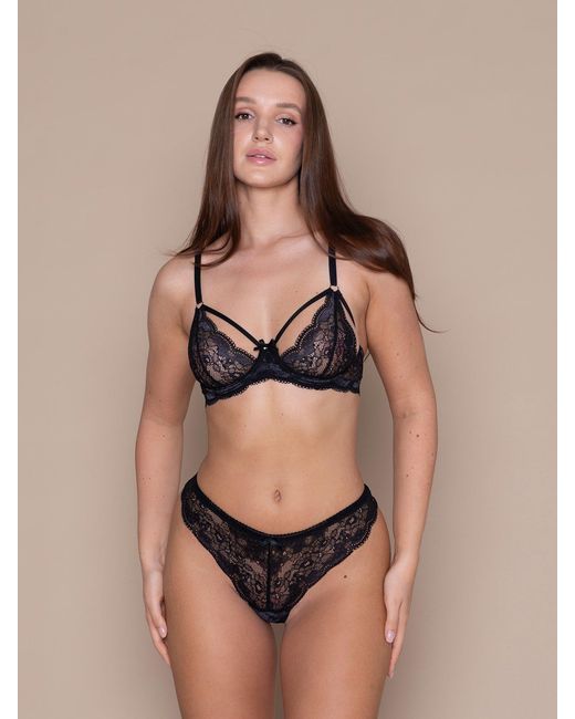 BonBon Lingerie Black Whispers Ouvert Bra