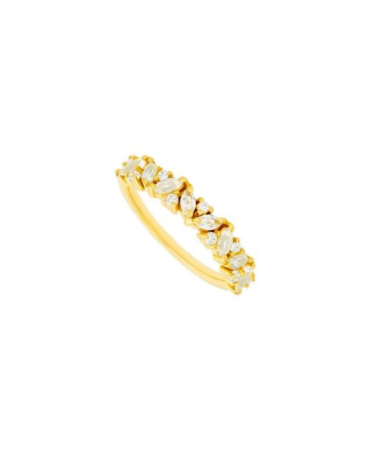 Lavani Jewels Metallic Birthstone Ring March Goldplated & Aquamarine