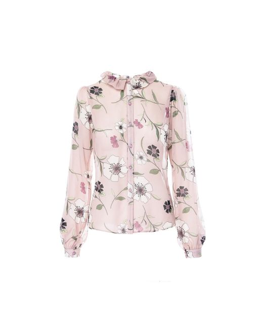 AVENUE No.29 Pink Floral Print Silk Shirt