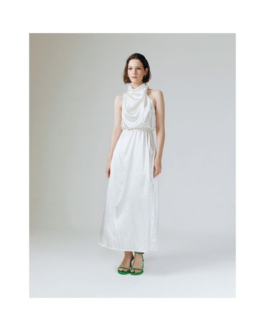 Ats the Label Gray Amelia Ruffle Neck Dress