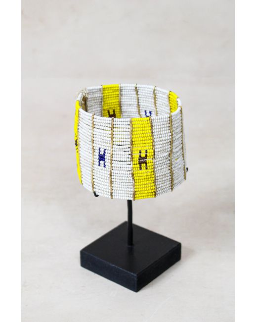 Botanical Boys Black Beaded Maasai Cuff Bracelet