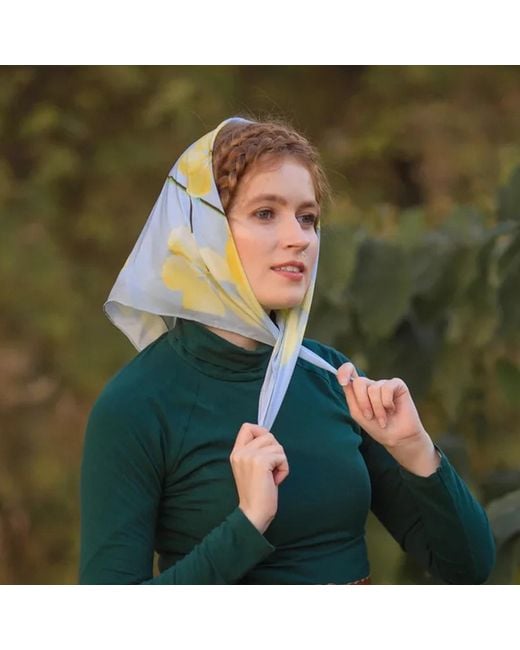 Ralufineart Yellow Natural Silk Crepe De Chine A Ray Of Sunshine Neckerchief