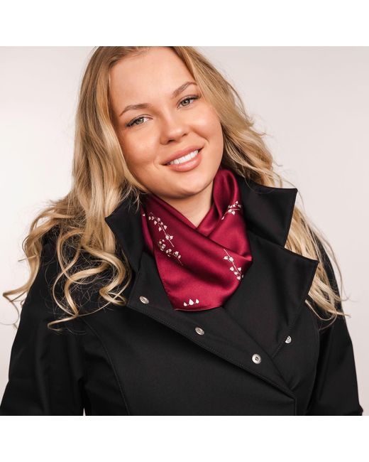RainSisters Red Small Floral Natural Silk Scarf