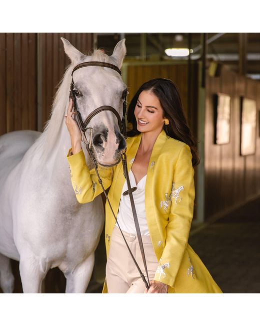 Roqaia Fashion House Yellow Horse Kaftan