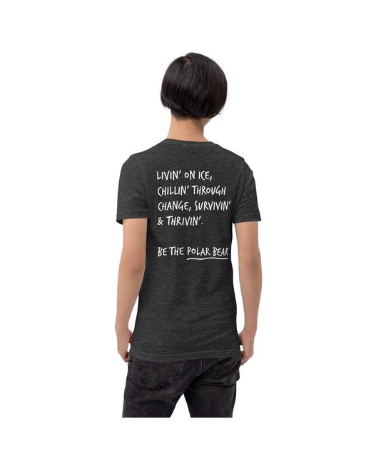 Anchor and Crew Black Heather Think Ocean Polar Bear Aspirations Cotton Embroidered T-Shirt for men