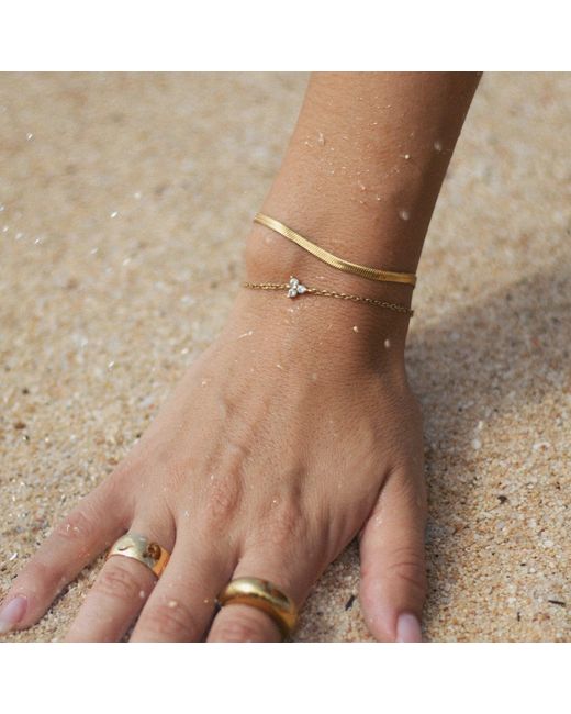 Mickey's Girl Metallic Mini Lotus Charm Waterproof Bracelet
