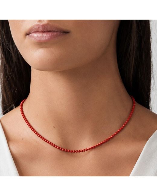 Unaloe Red Vermeil Mediterranean Coral Necklace – Natural Coral Pendant Elegant Jewelry