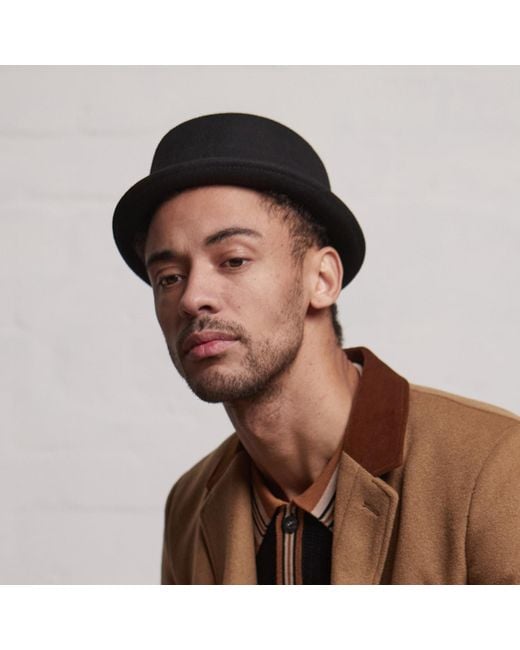 Dasmarca Hats Black Jack Felt Skimpy Brim Short Brim Rude Boy Mod Style Porkpie Hat for men