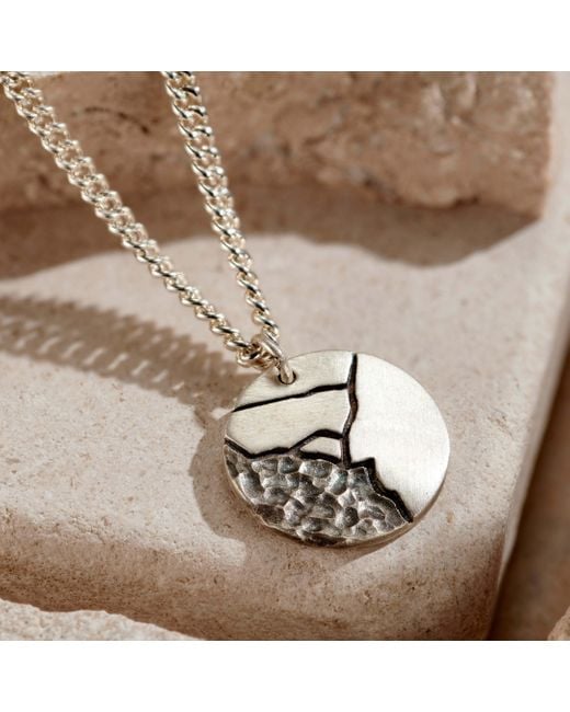 Posh Totty Designs Metallic Strata Kintsugi Disc Necklace for men