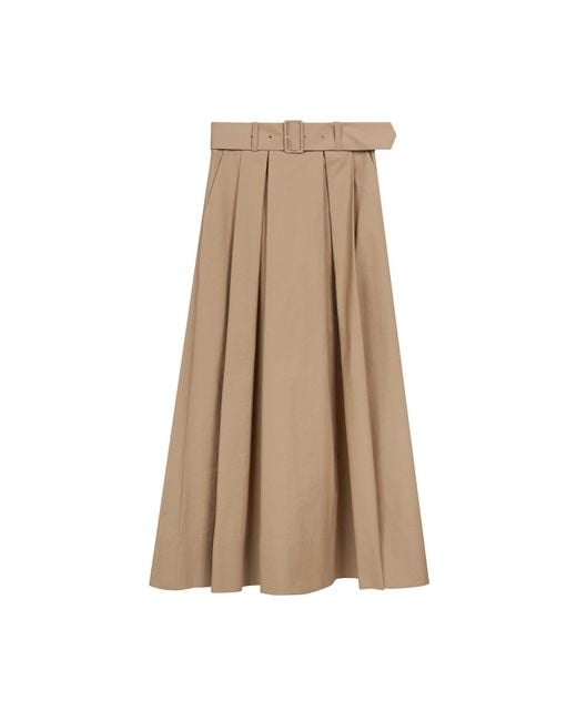 InAvati Natural Sand-Colored Maxi Skirt With Pleats