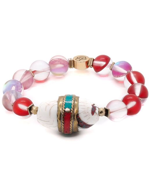 Ebru Jewelry Pink Cat Eye Beaded Mystic Bracelet
