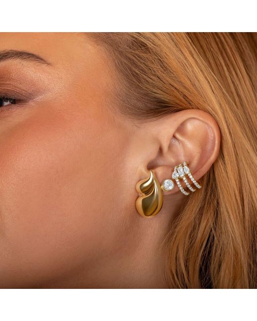 SHYMI Metallic Double Tear Drop Earrings