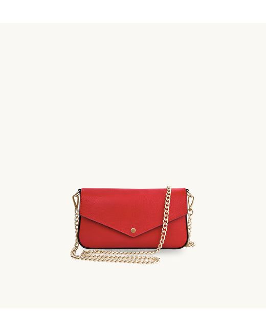 Apatchy London Red The Munro Scarlet Leather Shoulder Bag