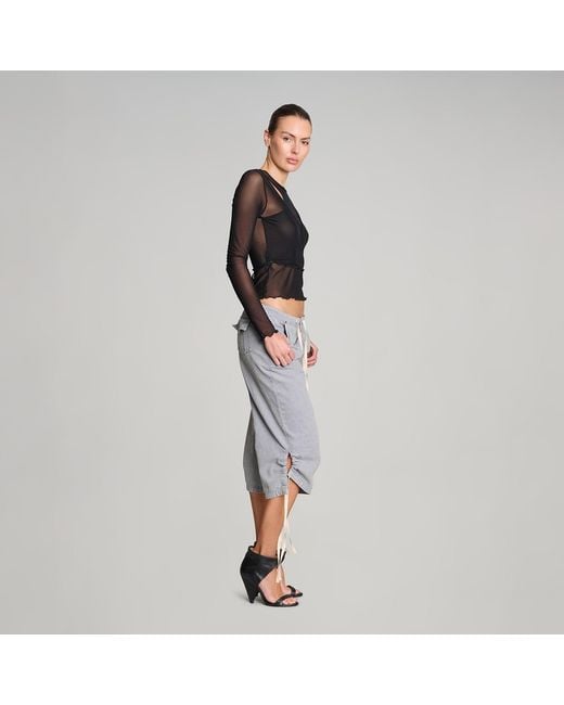 Love and Nostalgia Black Wrap It Up Mesh Top
