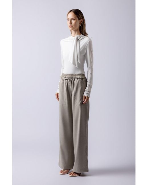 Lendrop Studios Gray Himari Elasticated Waist Suit Pant
