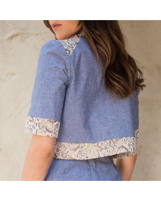 Misha Vaidya Blue Leya Jacket