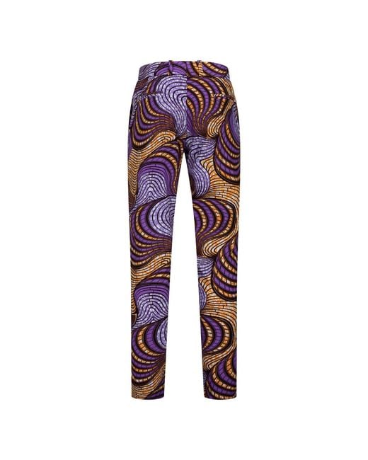 Ohema Ohene Red Cotton African Print Straight Leg Trousers – Fairground for men