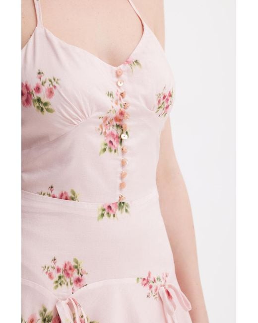 Georgette Pink Rosalie Floral Halter Midi Dress