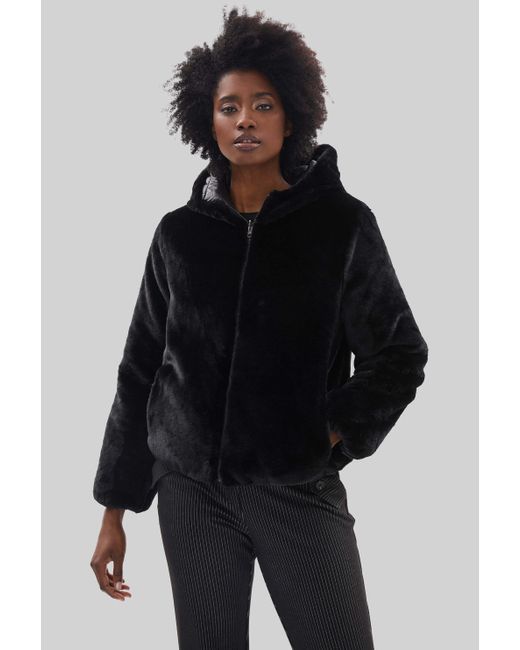 James Lakeland Black Short Reversible Faux Fur Jacket