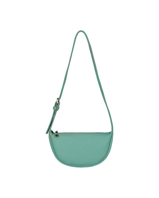 Owen Barry Green Leather Shoulder Bag Aqua Dominic