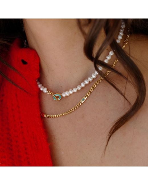 Leeada Jewelry Metallic Tropez Pearl Necklace