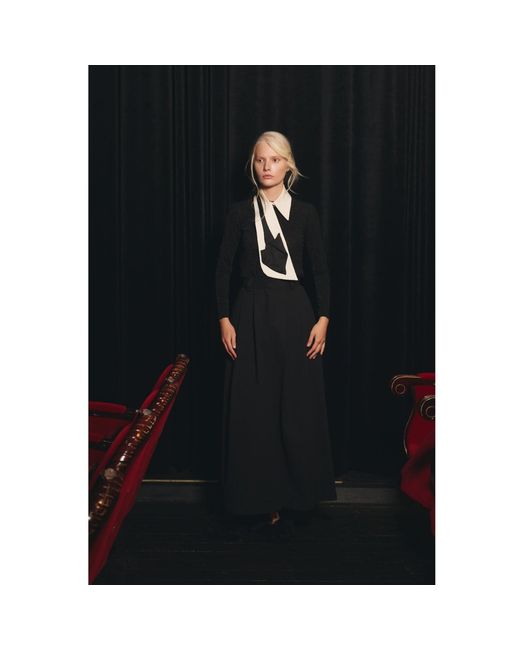 Julia Allert Black Detachable Shirt Collar With Sculptural Tie