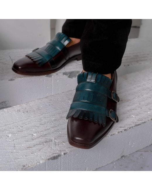 Zasta Studio Blue Mid Night Teel Loafers for men