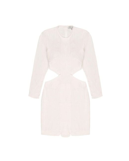 Mimhi Maison White Cut-Out Mini Dress With Open Back – Ivory