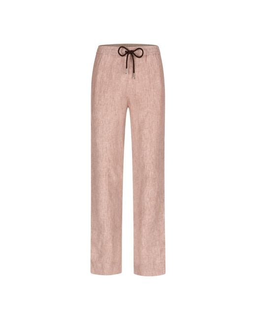 Maison Tangerine Pink Neutrals Beach Neutral Linen Long Pants For