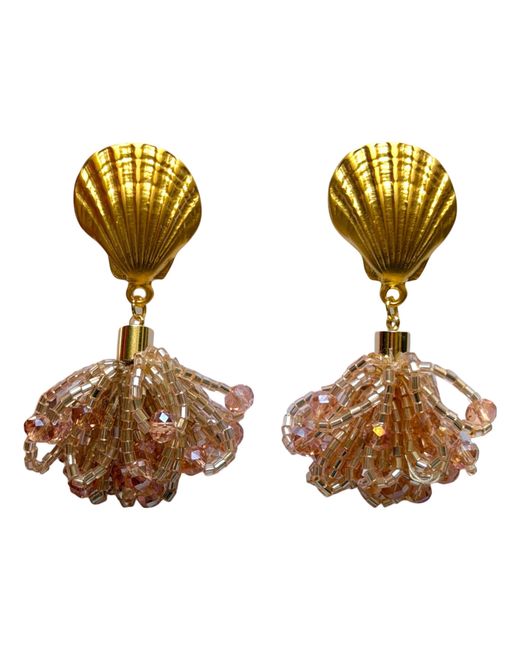 Sccollection Metallic Nellie Tassel & Shell Earrings