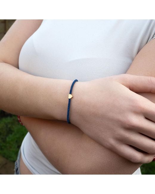 Harbour Uk Blue Vermeil Heart Rope Bracelet