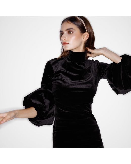 Lita Couture Black Mini Velvet Dress