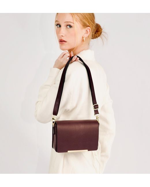 Apatchy London Purple The Newbury Burgundy Leather Crossbody Bag