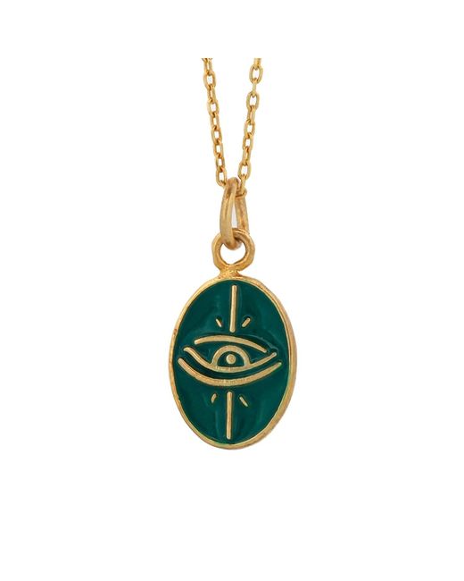 Ebru Jewelry Metallic Enamel Evil Eye Minimalist Protective Necklace