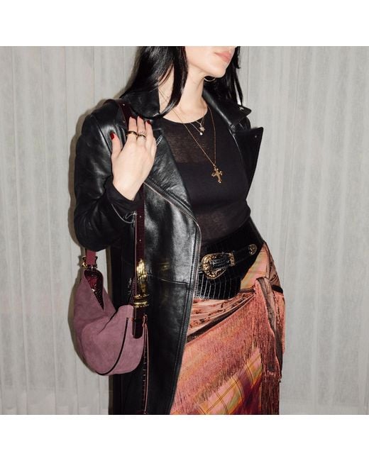 Indigolush Purple Mini Hobo Gilded Lure Cherry Suede